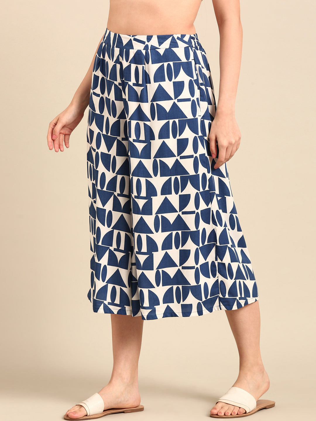 Culottes All Over Print-Blue - De Moza