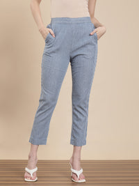 De Moza Women Casual Pants Mid Blue