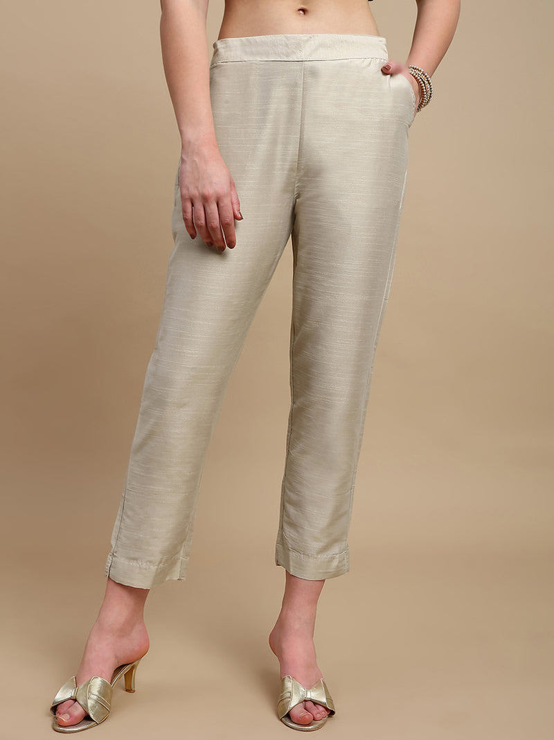 De Moza Women Casual Pants Ecru - De Moza