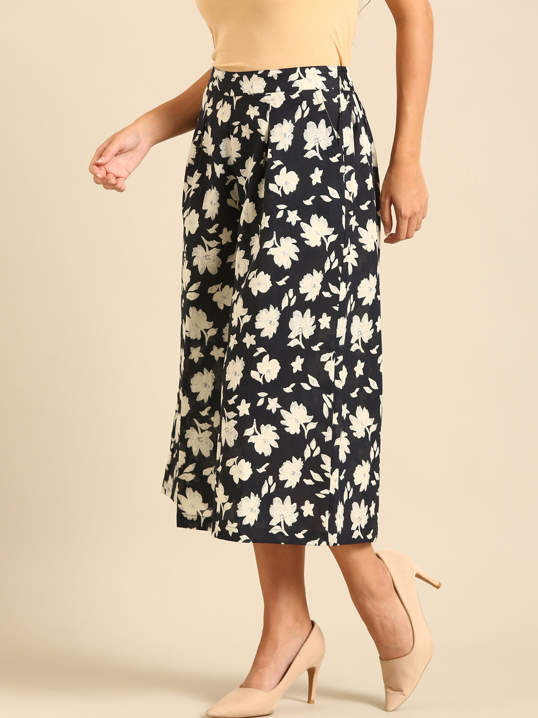 Culottes All Over Print-Navy - De Moza