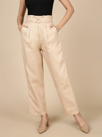 Paper Bag Pant-Dark Beige