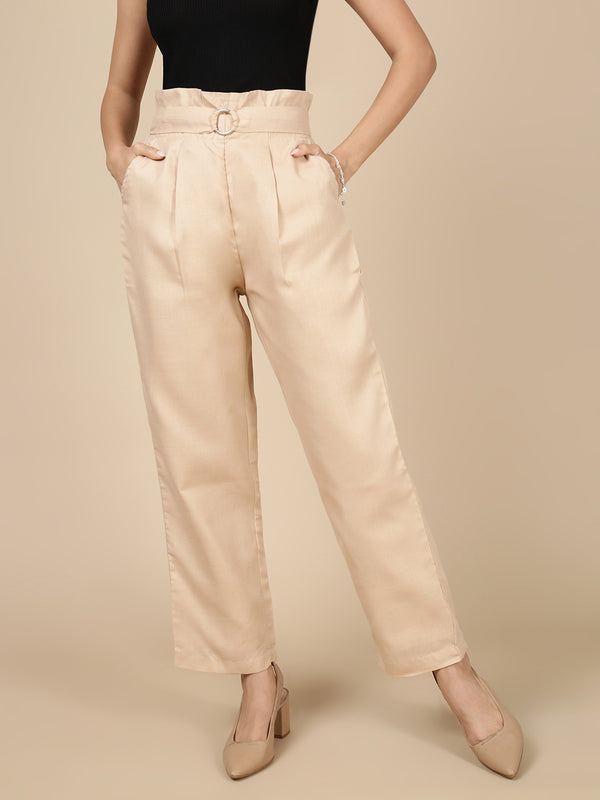 Paper Bag Pant-Dark Beige - De Moza