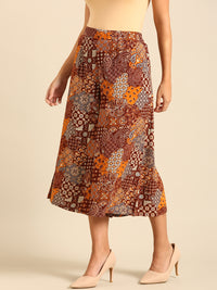 Printed Culottes-Brown - De Moza