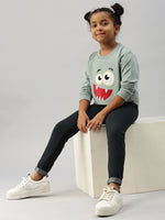 PIPIN Girls Printed Sweatshirt Light Petrol