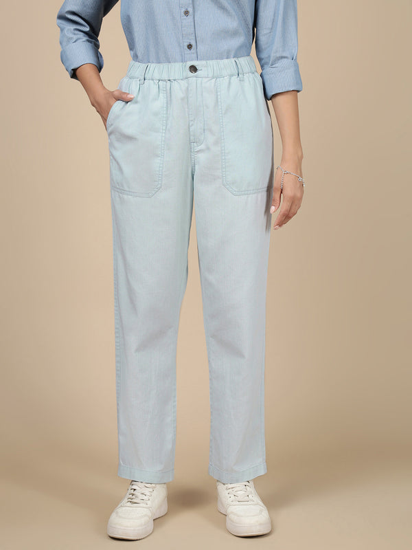 Straight Pant-Ice Blue - De Moza