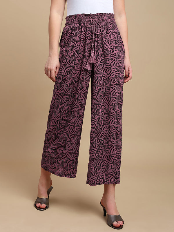 De Moza Women Casual Palazzo Dusty Pink - De Moza