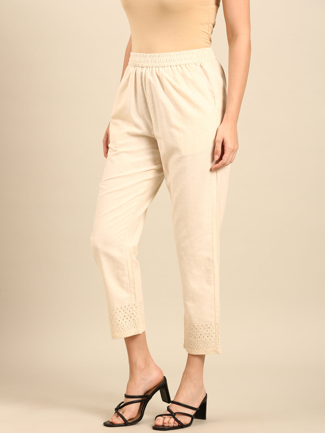 Straight Pant-Natural - De Moza