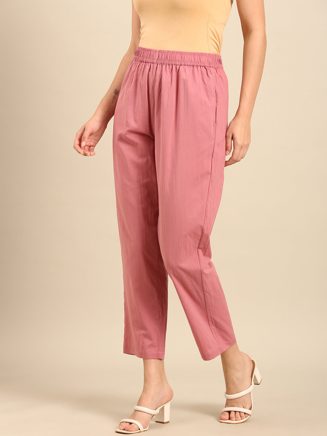 Straight Pant-Dusty Pink - De Moza