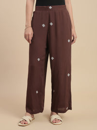 De Moza Women Casual Palazzo Dark Brown - De Moza