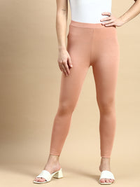 Ankle Length Leggings Viscose-Dark Peach - De Moza
