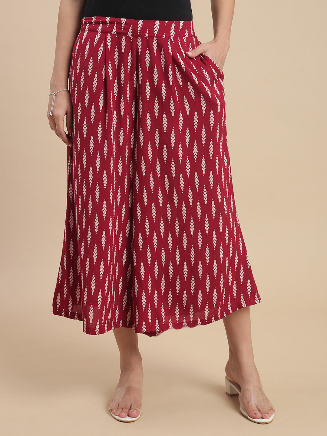 De Moza Women Casual Culottes Maroon - De Moza
