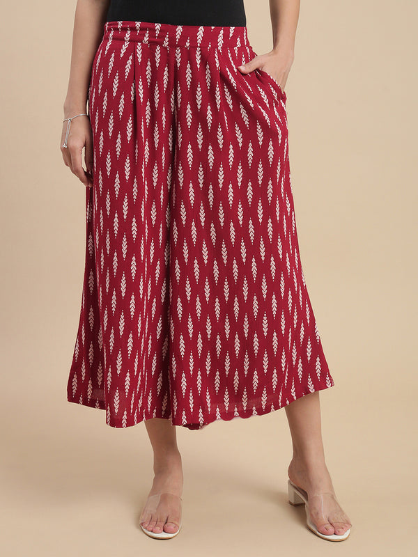 De Moza Women Casual Culottes Maroon - De Moza