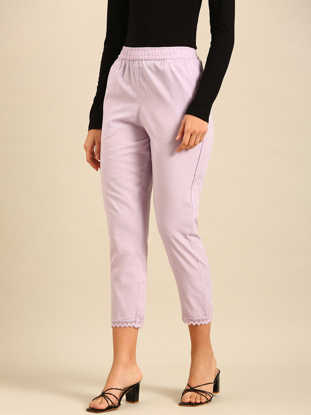 Straight Pant-Lilac - De Moza