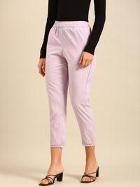 Straight Pant-Lilac - De Moza