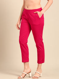Cigarette Pants-Fuchsia - De Moza