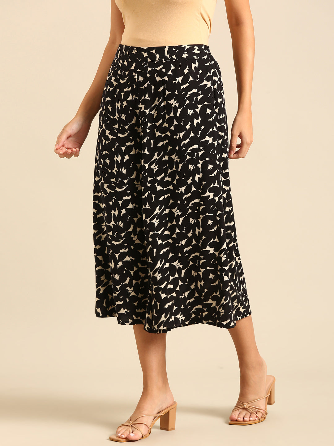 Culottes All Over Print-Black - De Moza