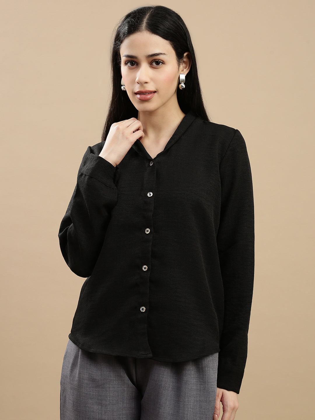 De Moza Women Casual Top Black