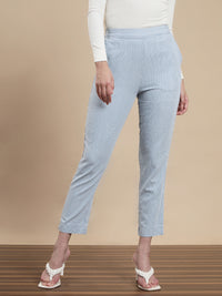 De Moza Women Casual Pants Ice Blue
