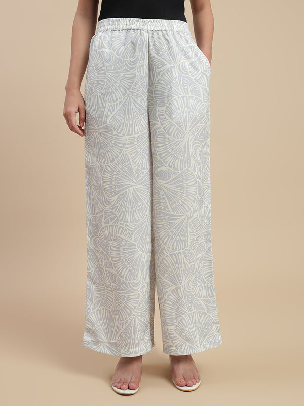 De Moza Women Casual Palazzo Offwhite - De Moza