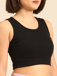 Crop Top-Black - De Moza