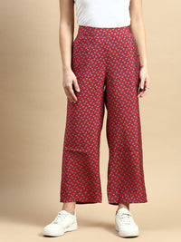 Palazzo All Over Print-Wine - De Moza