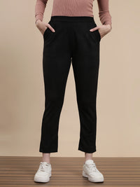 De Moza Women Casual Pants Black