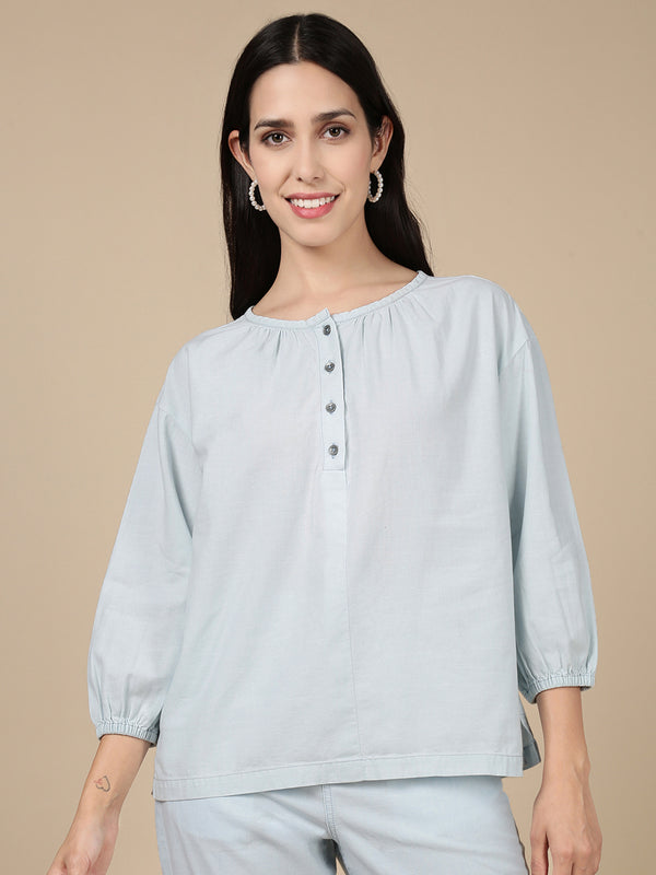 Denim Top-Ice Blue - De Moza