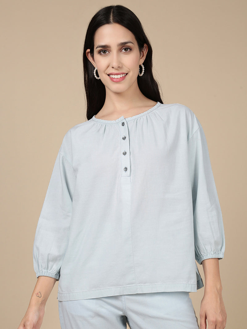 Denim Top-Ice Blue - De Moza