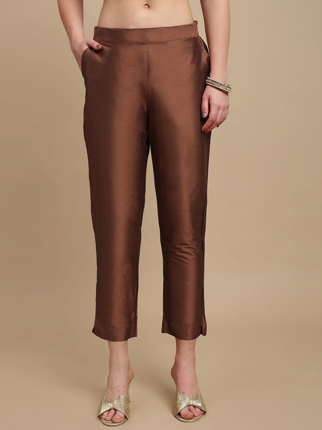 De Moza Women Casual Pants Bronze - De Moza