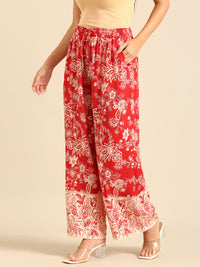 Printed Palazzo-Red - De Moza