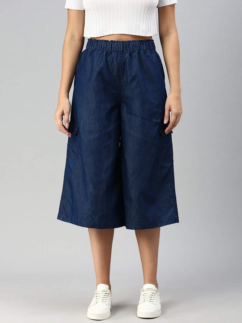 De Moza Women Culottes Dark Blue