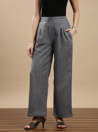 De Moza Women Casual Palazzo Steel Grey