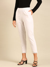 Straight Pant-White - De Moza
