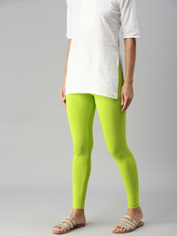 Ankle Length Leggings Cotton-Lime - De Moza