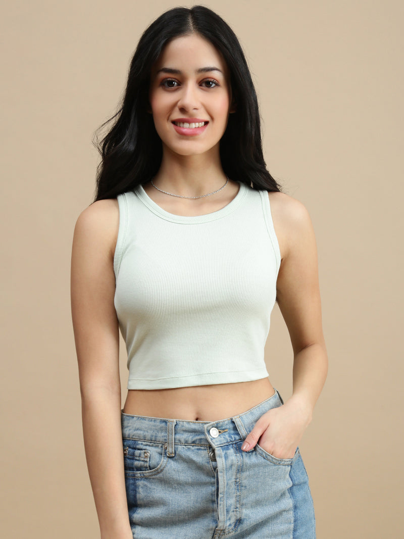 De Moza Women Casual Top Fog Green