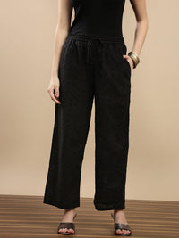 De Moza Women Casual Palazzo Black - De Moza