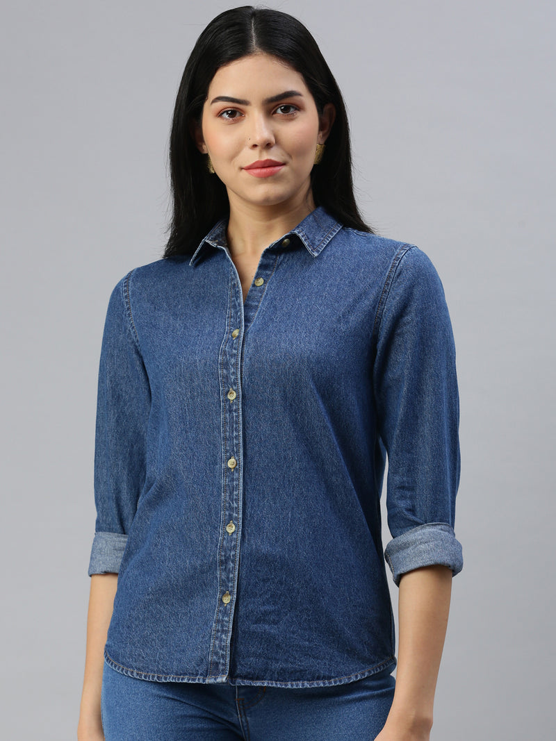 De Moza Women Shirt Dark Blue