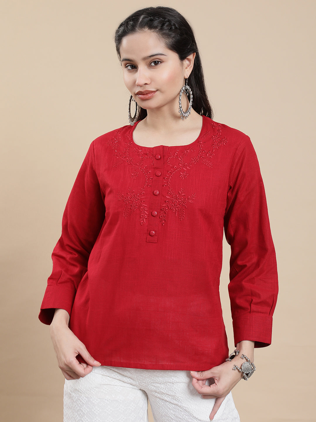 De Moza Women Casual Top Red