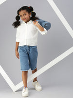 PIPIN Girls Denim Shorts Dark Blue