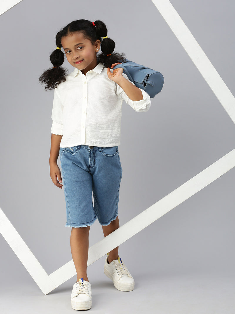 PIPIN Girls Denim Shorts Dark Blue