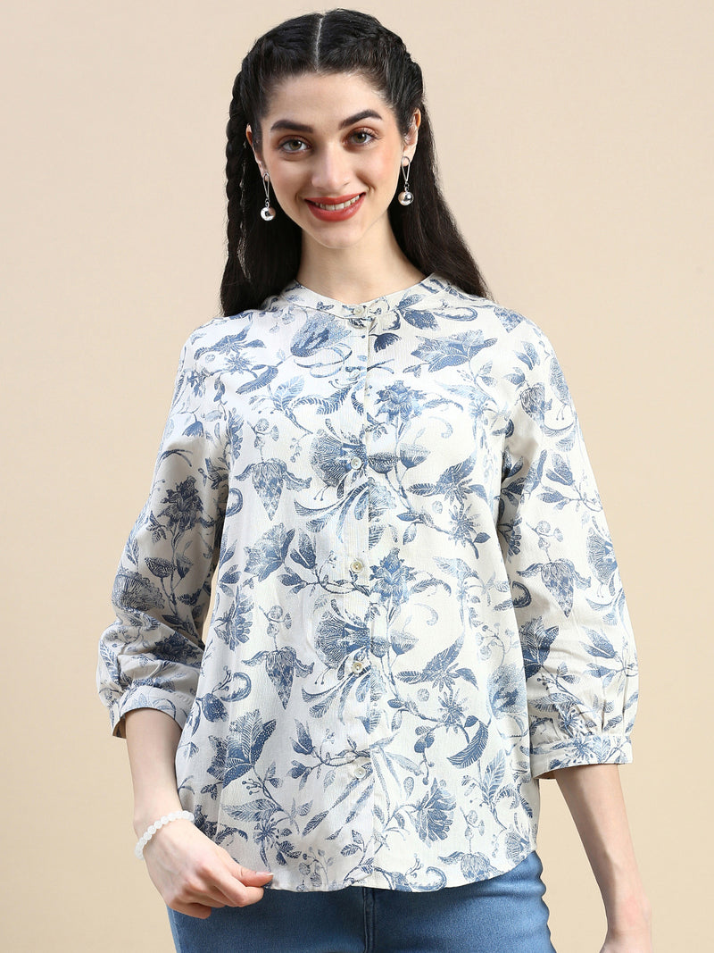 Tunic Top Printed-Blue - De Moza