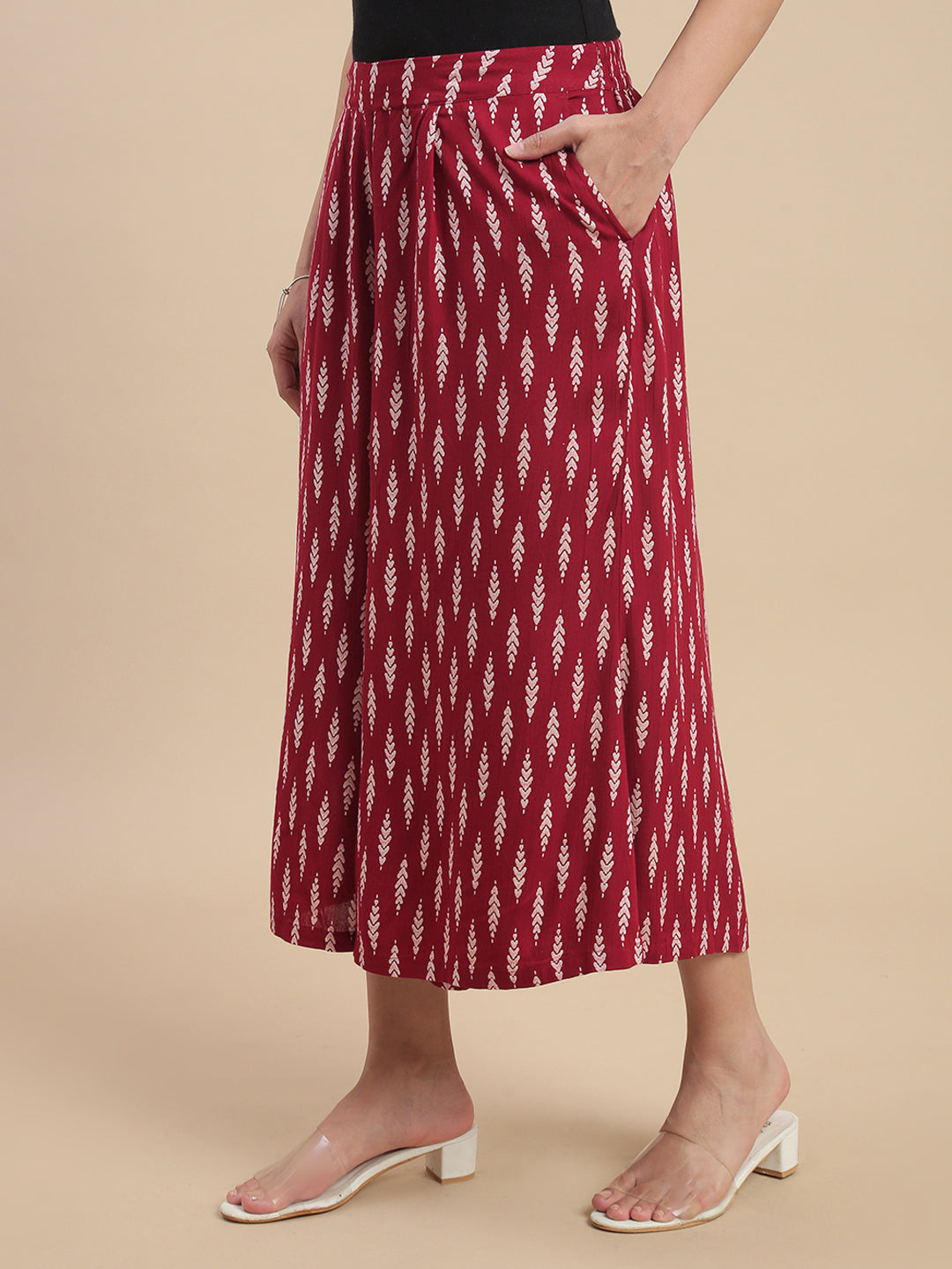 De Moza Women Casual Culottes Maroon - De Moza