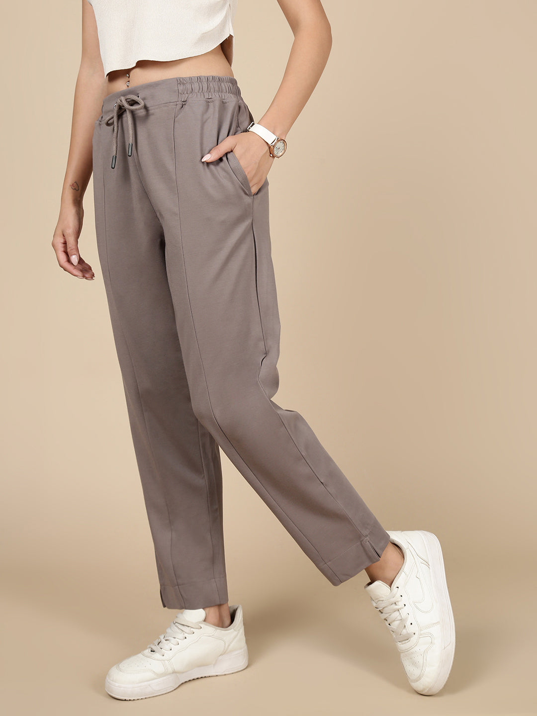 Straight Pant-Taupe