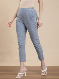 De Moza Women Casual Pants Mid Blue