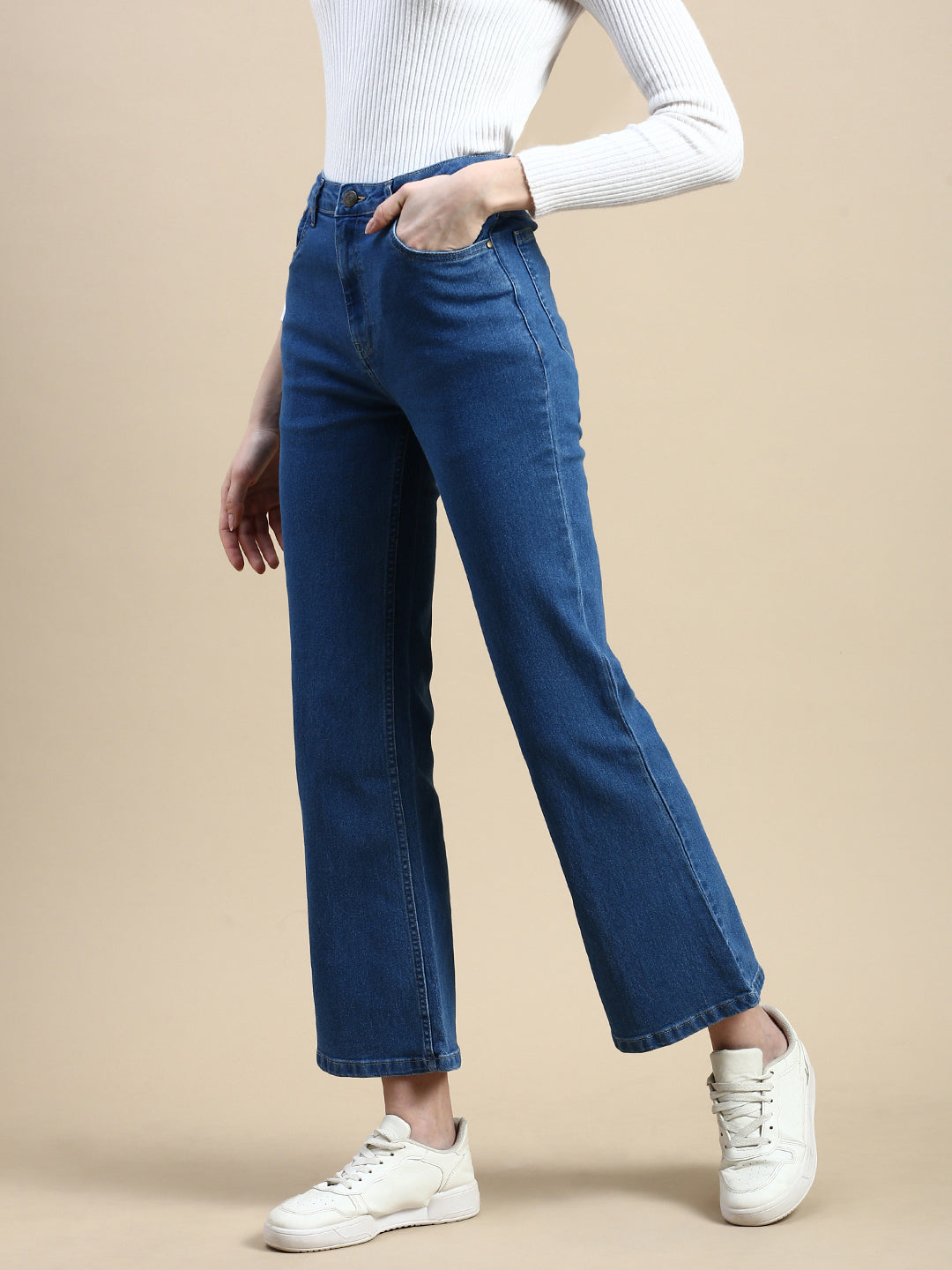 Jeans Pant-Mid Blue - De Moza