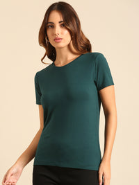 T-Shirt Regular Sleeve-Bottle Green - De Moza