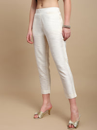 De Moza Women Casual Pants Offwhite - De Moza