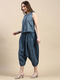 Harem Pant AOP-Indigo - De Moza