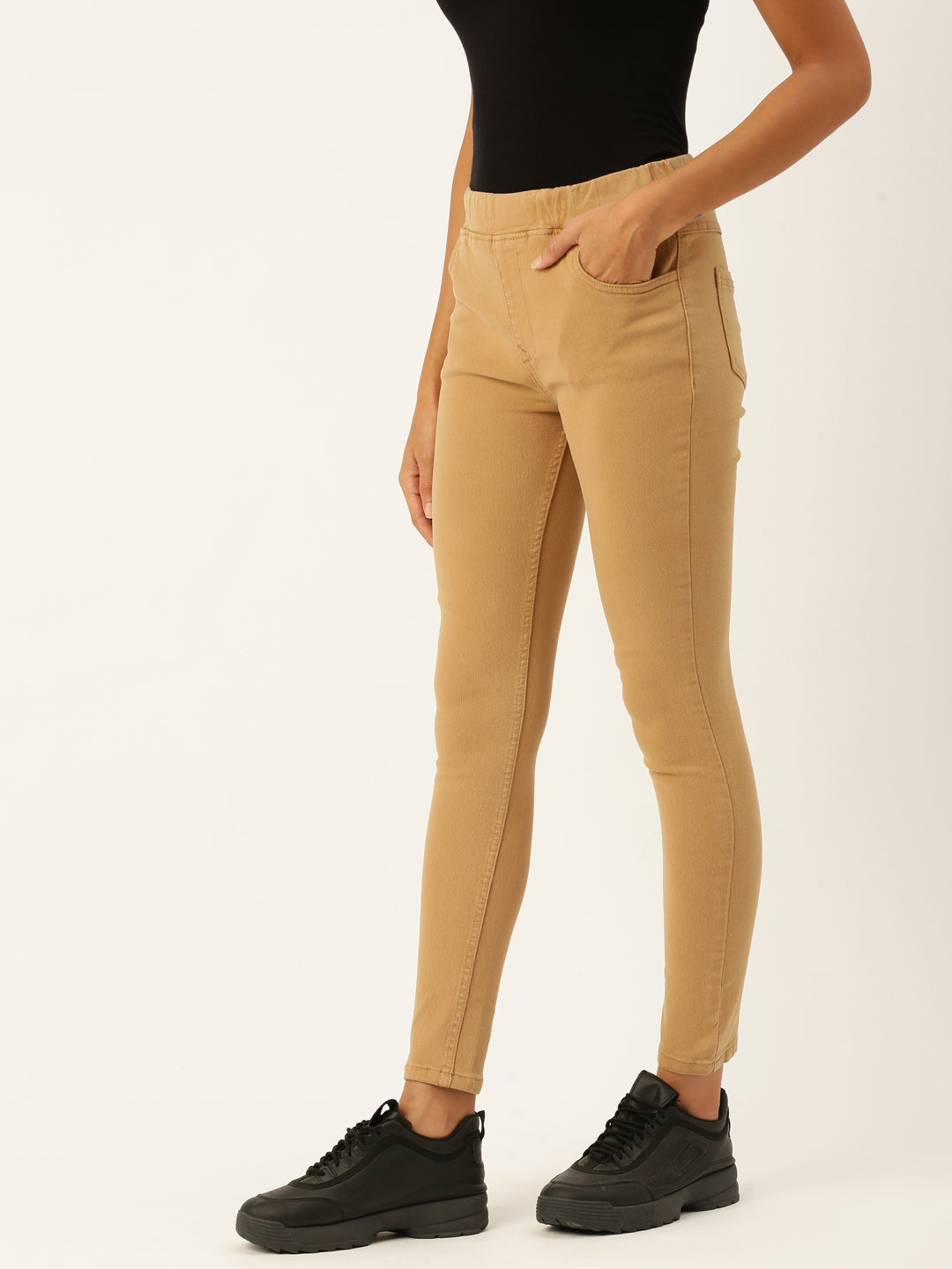 De Moza Women Jegging Dark Beige