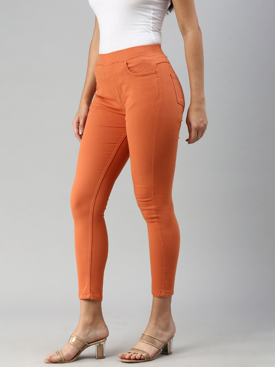 De Moza Women Jegging Rust Orange